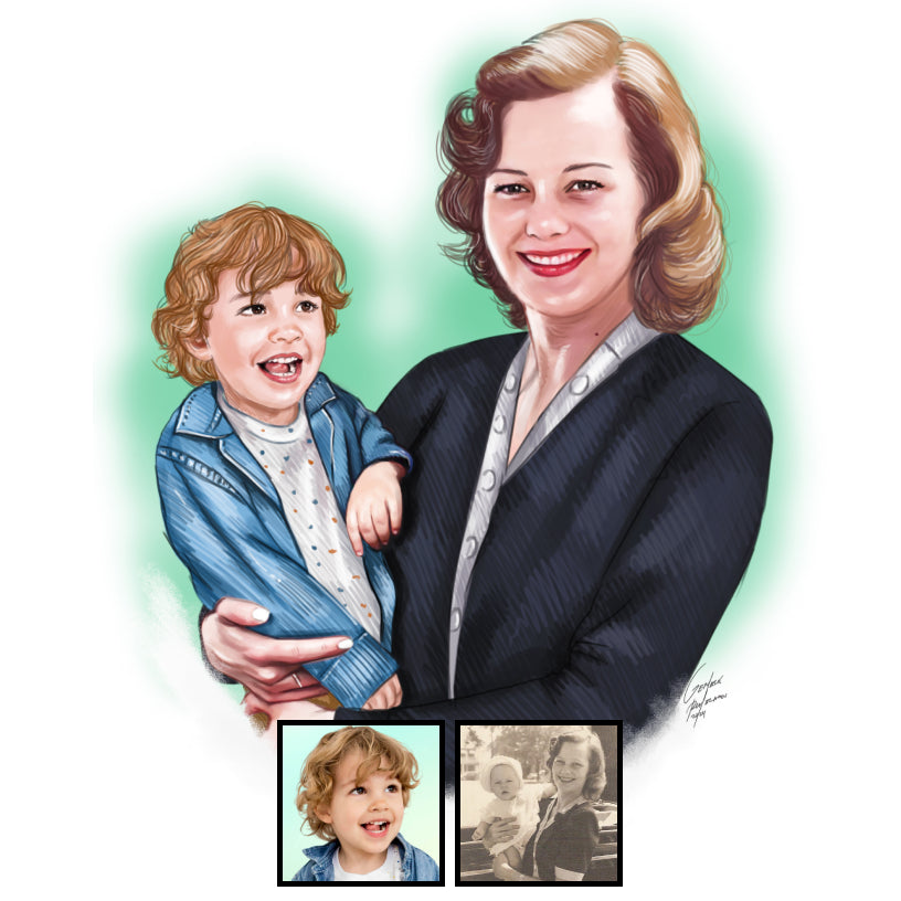 Digital colored portrait