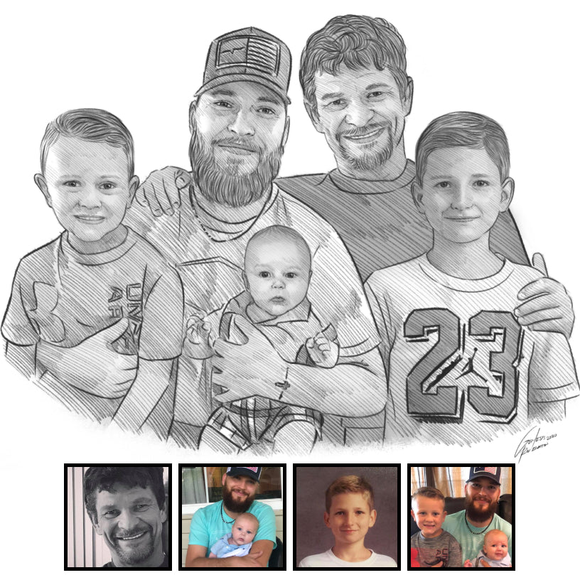 Custom Drawn Portrait, Family Portrait Drawing, Realism Portrait Sketch, Portrait From Your Photo, Custom Portrait Art, buy Family Keepsake Art