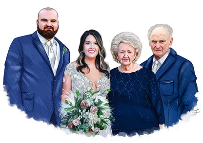 custom family wedding portrait painting