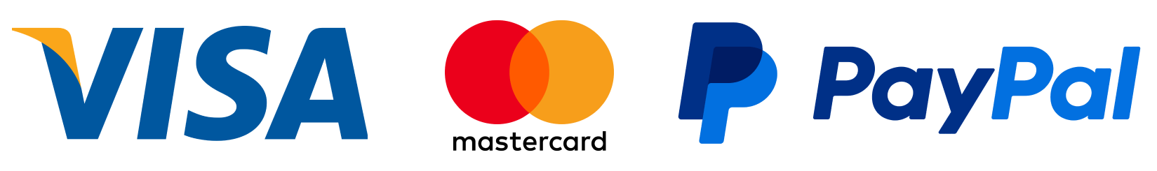 Logo of payment methods: Visa, Mastercard & Paypal